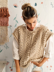 Guía de Tejido a crochet: Cómo tejer un chaleco a partir de una textura imitación al tricot-  tejido vertical- Chaleco Malva