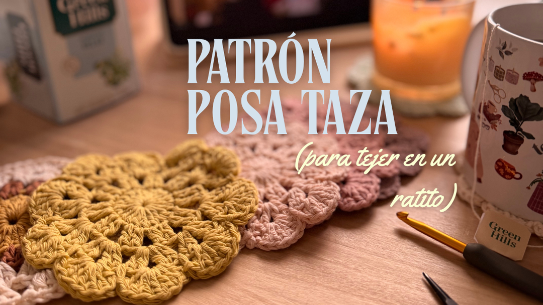 Patrón descargable posa taza floral