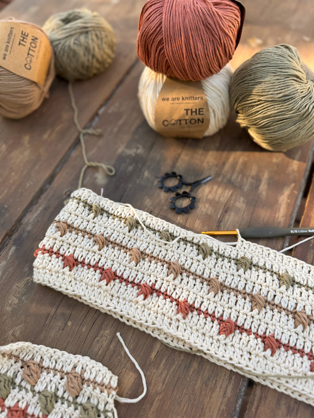 Curso online de crochet -Cómo tejer una prenda con la técnica de Bottom up a partir de una textura- Top (chaleco)Almendra
