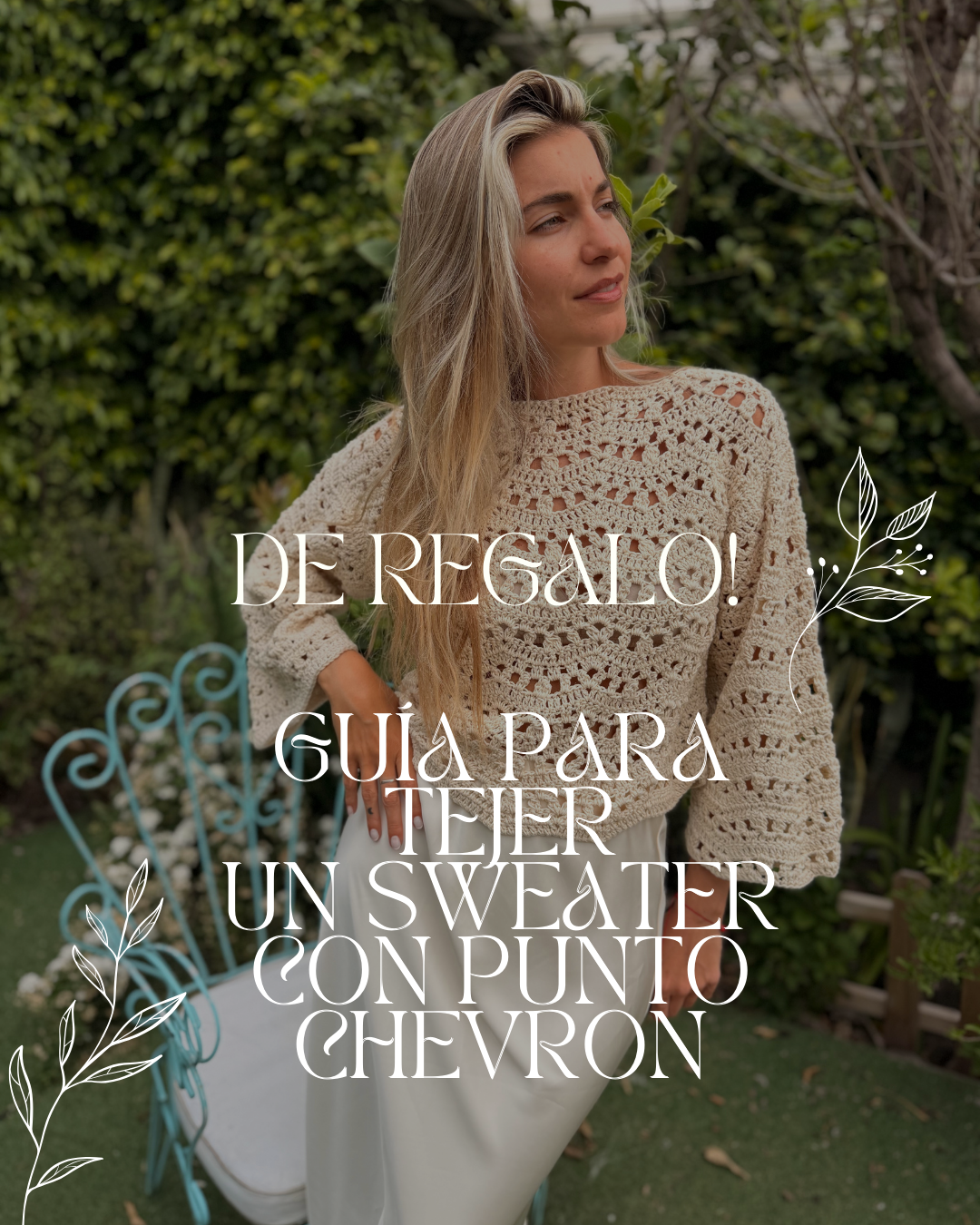 Patrón Pollera pareo Nerja en Set + Bonus de regalo: guia de tejido Sweater Chevron