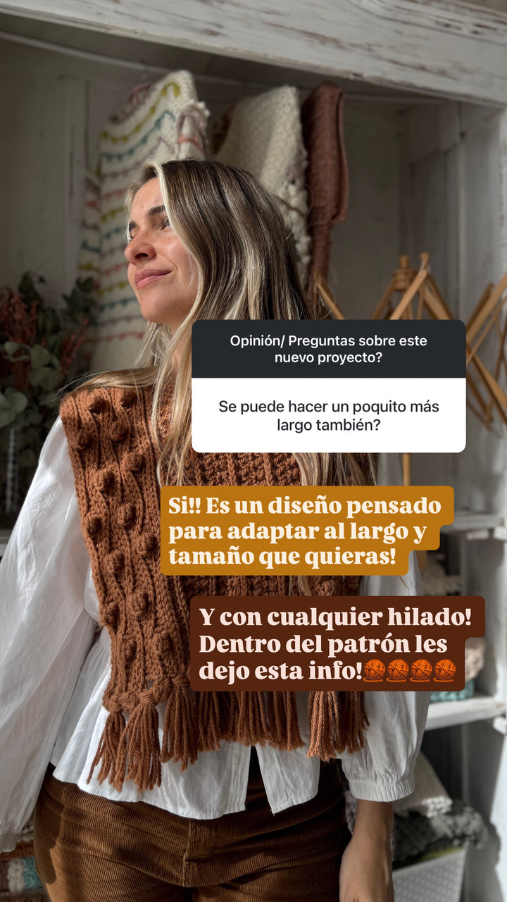 Patrón Poncho Mocha Mousse- fromato curso