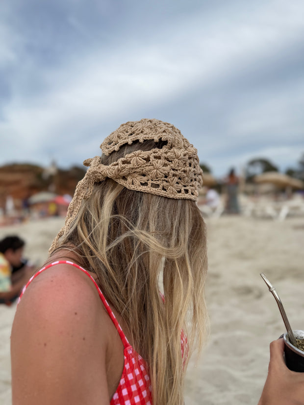 Guia de teejido Patrón Bandana de flores