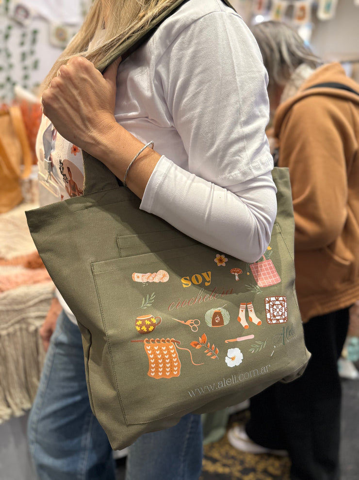 Bolso porta proyecto EDICIÓN "Soy Crochetera" preventa