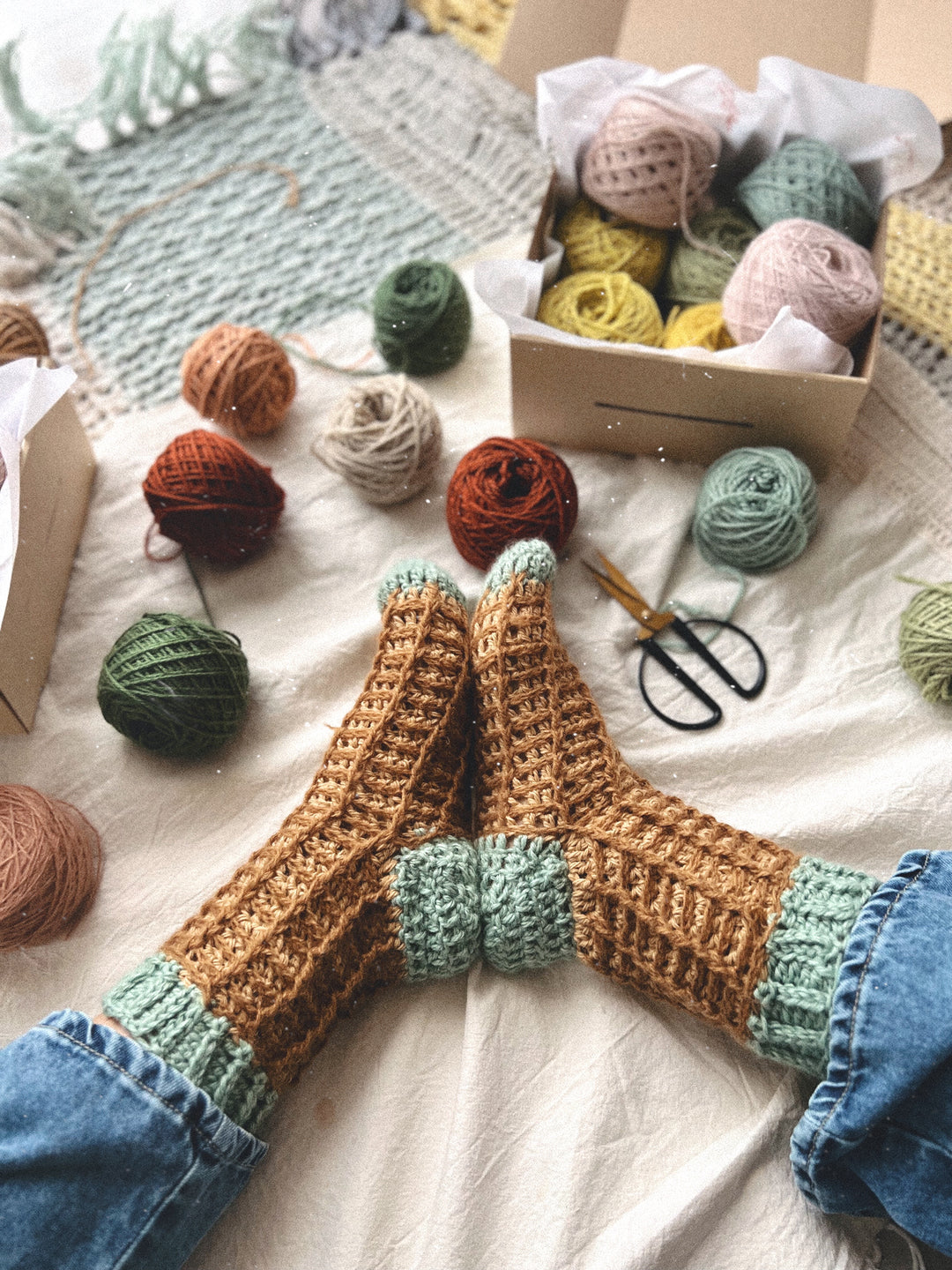 Guía de tejido a crochet: Cómo tejer medias a crochet- Medias Waffle