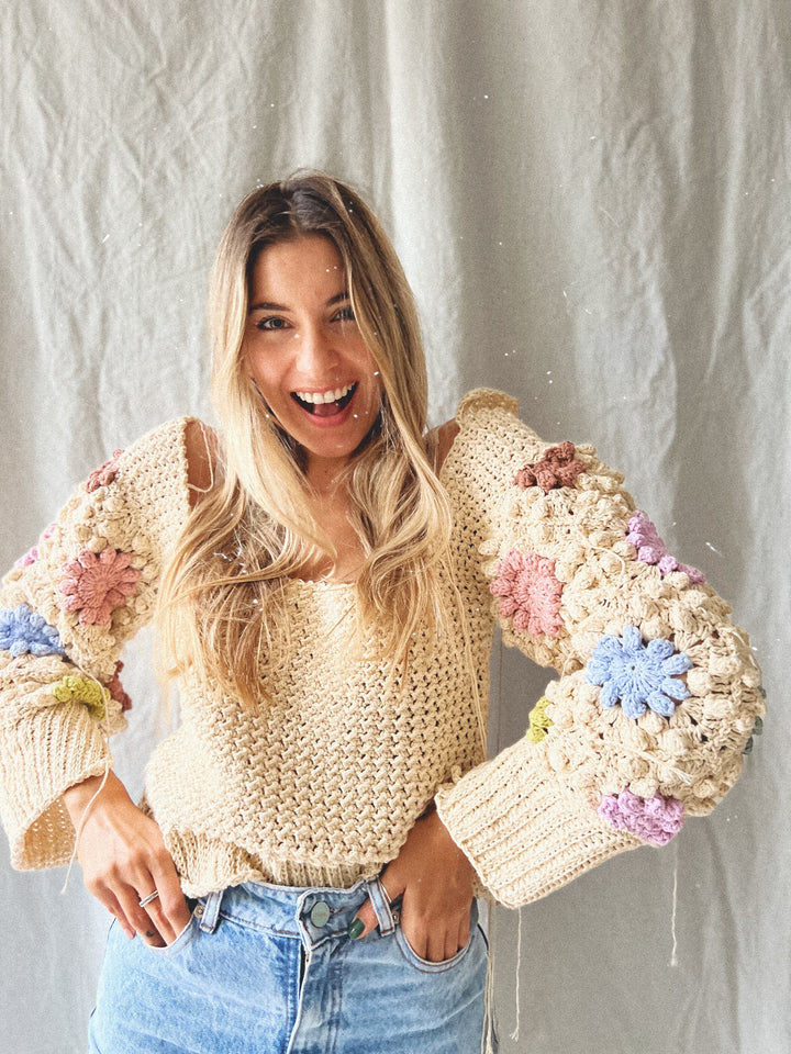 Curso Online de crochet- Cómo tejer mangas con motivos hexagonales? Sweater y Cárdigan Pampa. Versión verano y versión invierno.