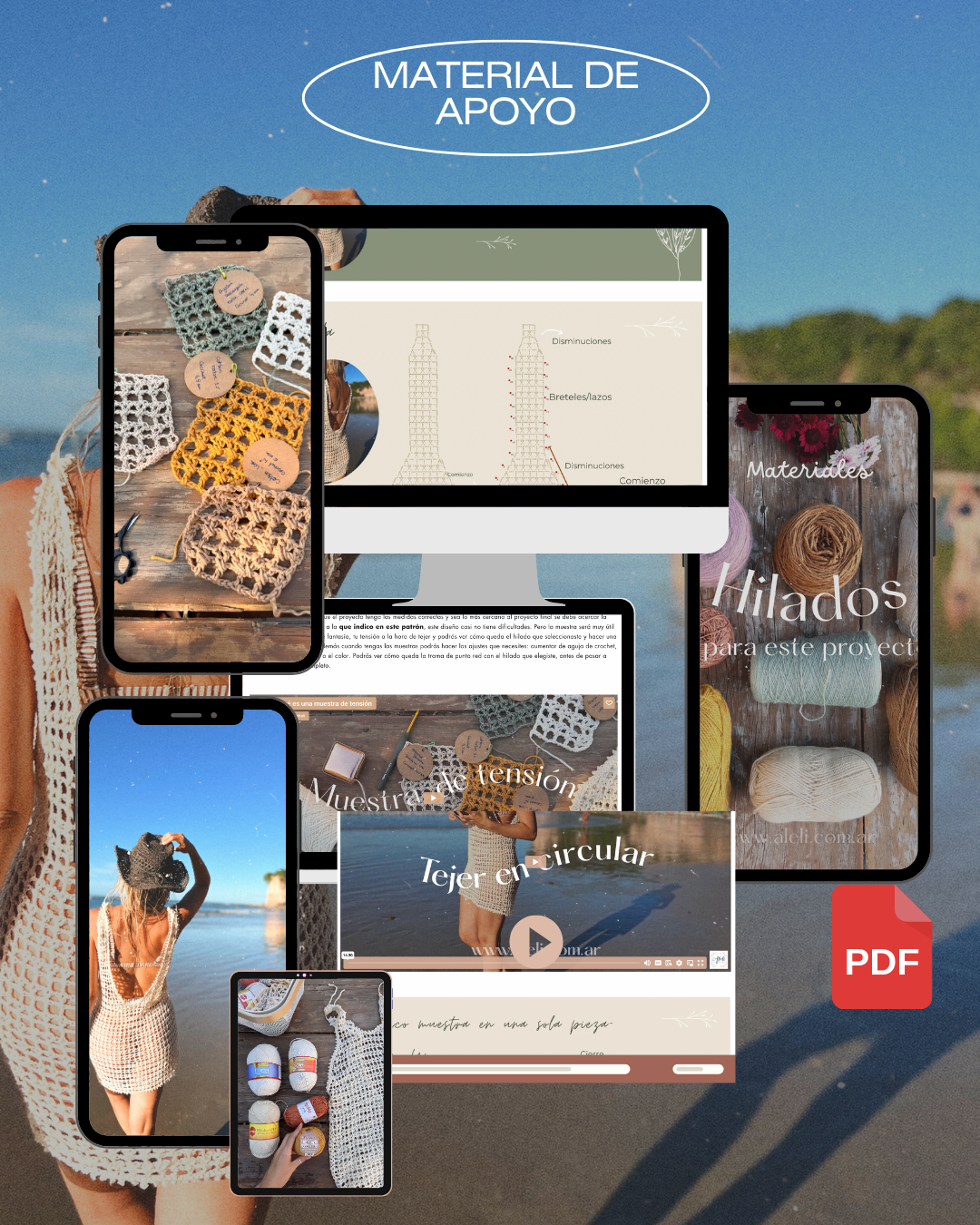 Curso online de crochet- Como tejer en una sola pieza un vestido playero- Vestido Pipa -NIVEL PRINCIPIANTE