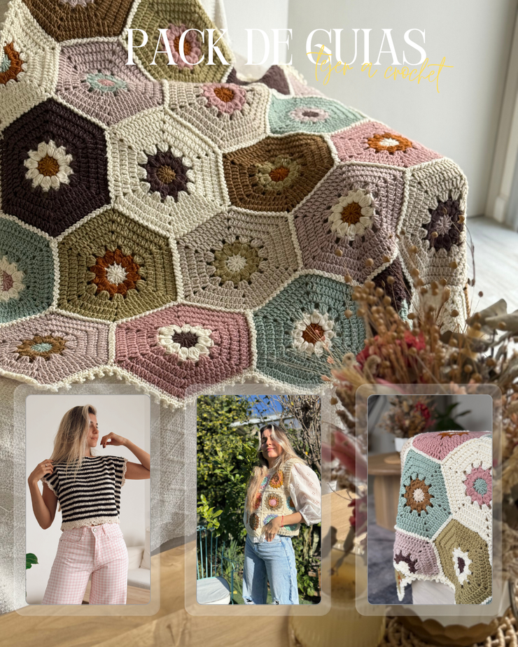 Pack de 7 Guías de tejido (prendas+deco+tips+clases)