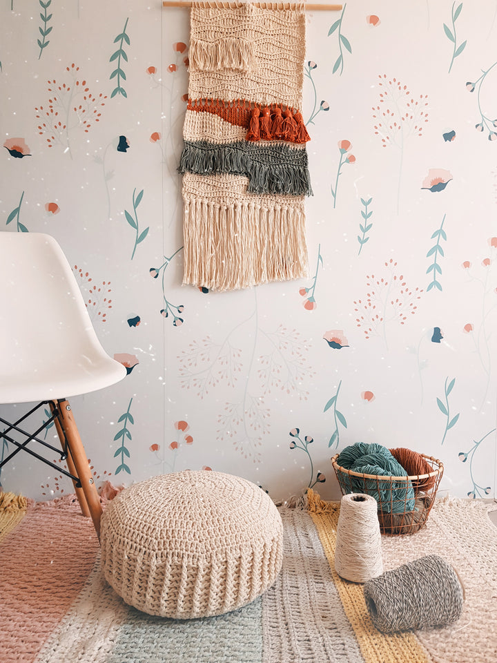 Guía de tejido Tapiz decorativo + patrón Puff redondo