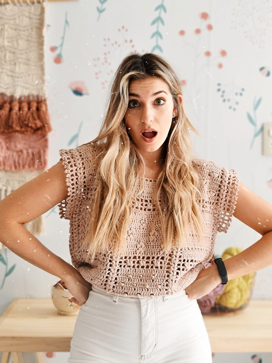 Curso Online de crochet- Como IMITAR la técnica de Grannys Square con la técnica de intarsia. Top y Remera Gardenia.