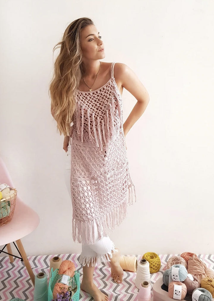 Vestido y Remerón Camelia - Aleli Deco Crochet