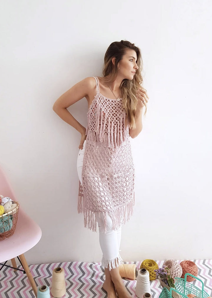 Vestido y Remerón Camelia - Aleli Deco Crochet