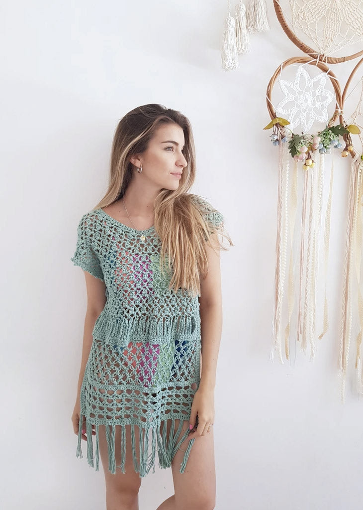 Vestido y Remerón Camelia - Aleli Deco Crochet