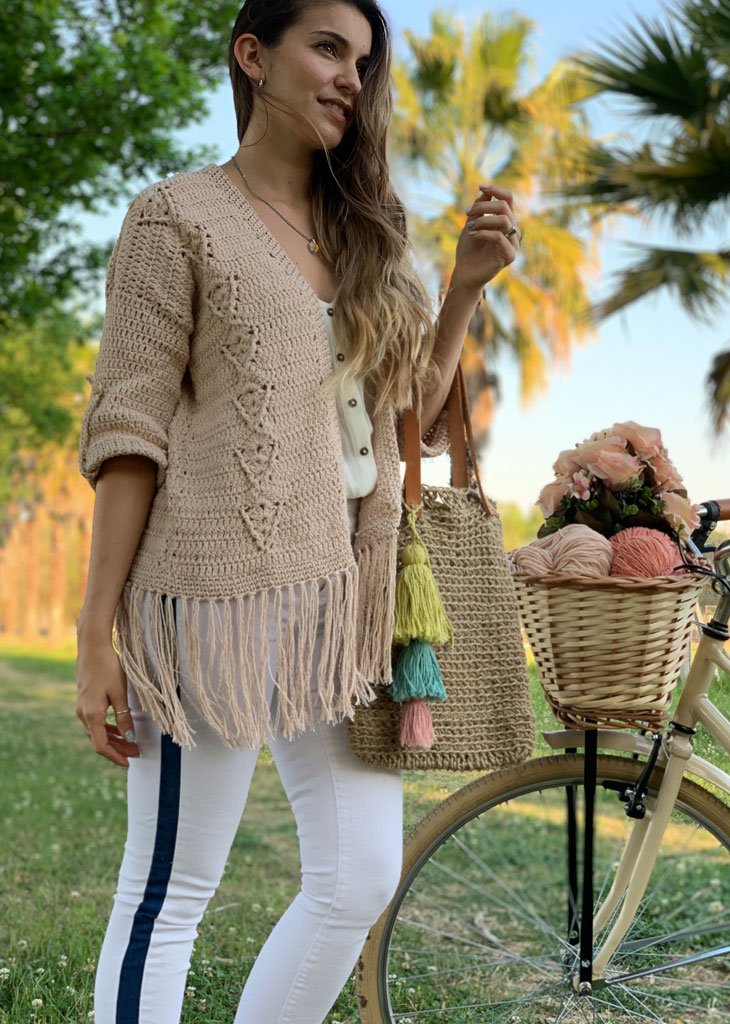 Cárdigan Jazmín + Patrón Bolso Retro