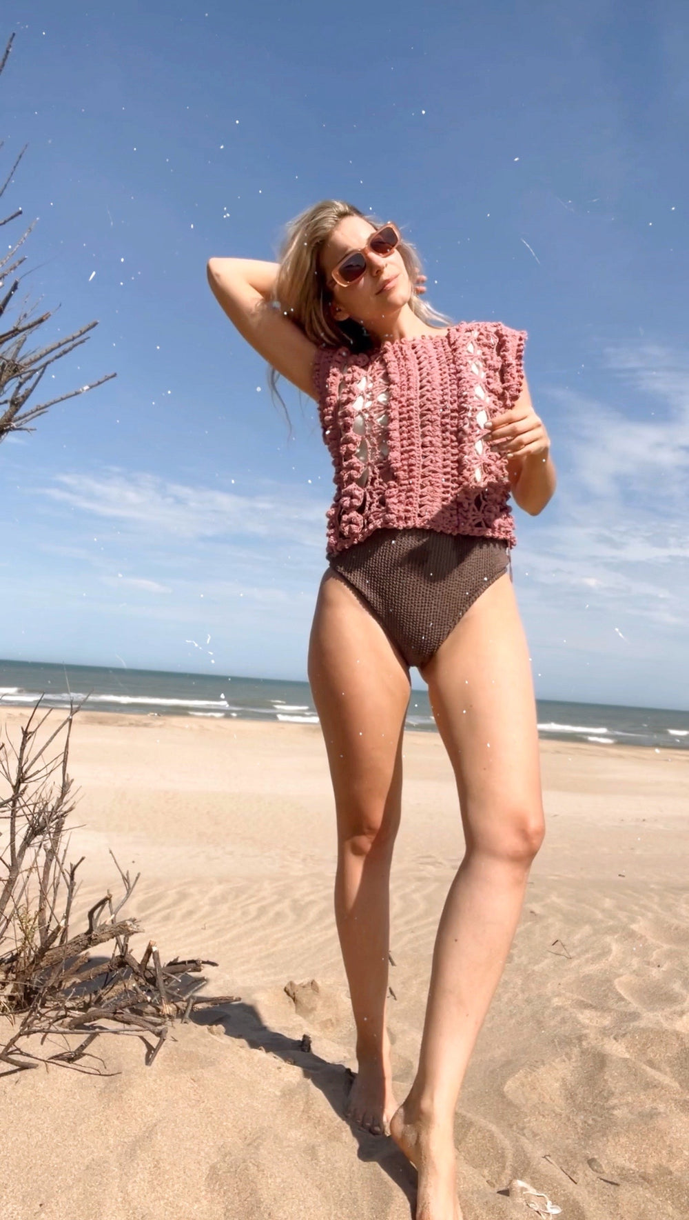 Curso Online de crochet-Texturas tridimensional a crochet- Diseño Top cerezo