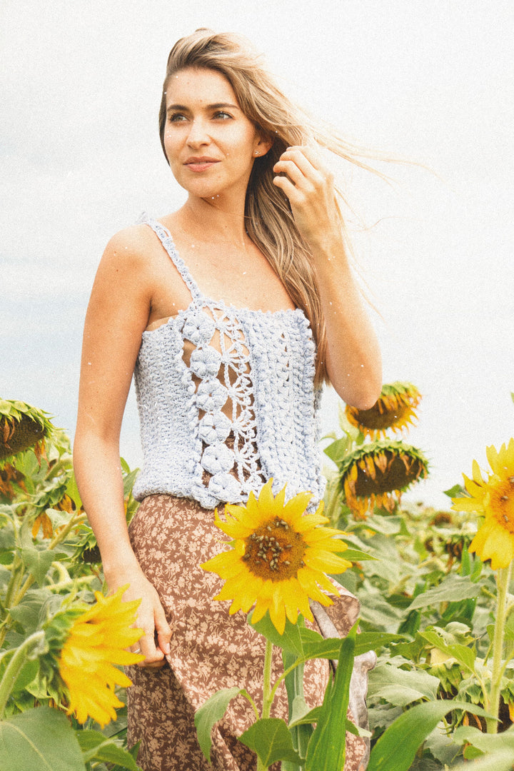 Curso Online de crochet-Texturas tridimensional a crochet- Diseño Top cerezo