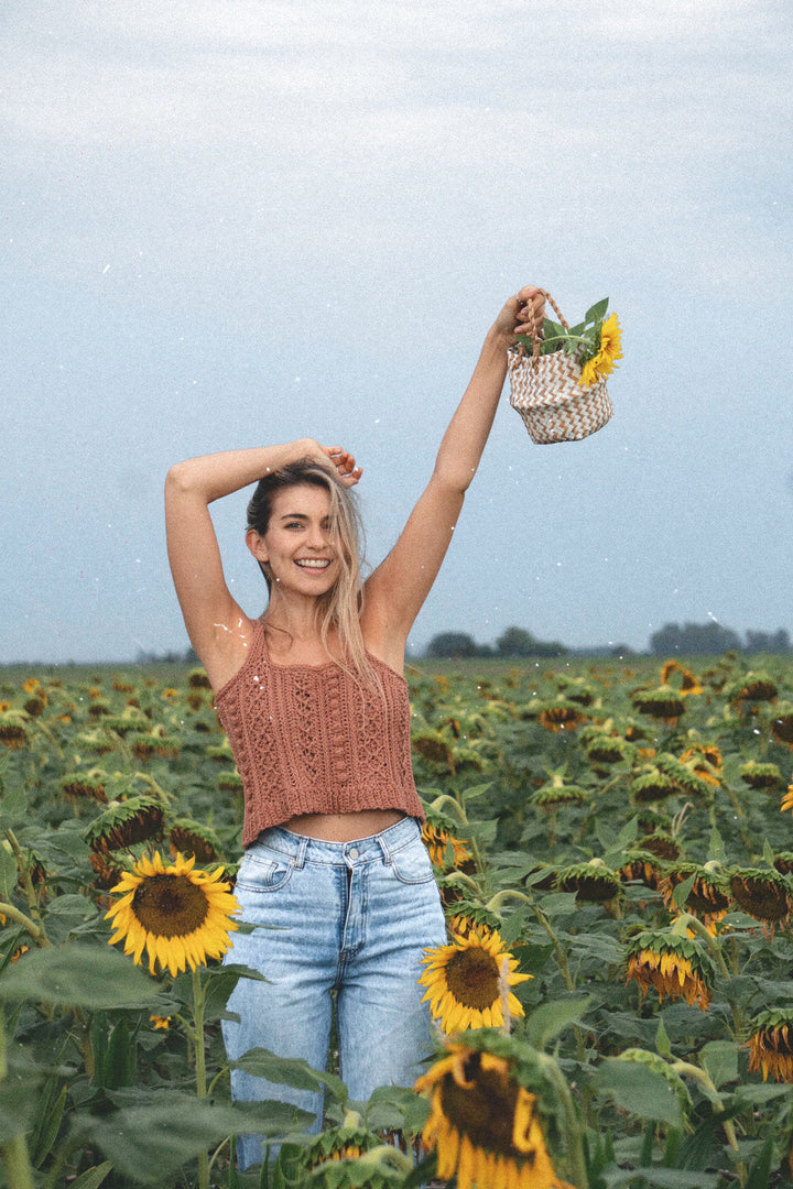 Guía de Tejido a crochet: Cómo tejer un Top a partir de una textura imitación al tricot- tejido vertical Top Otoño versión verano/versión invierno.